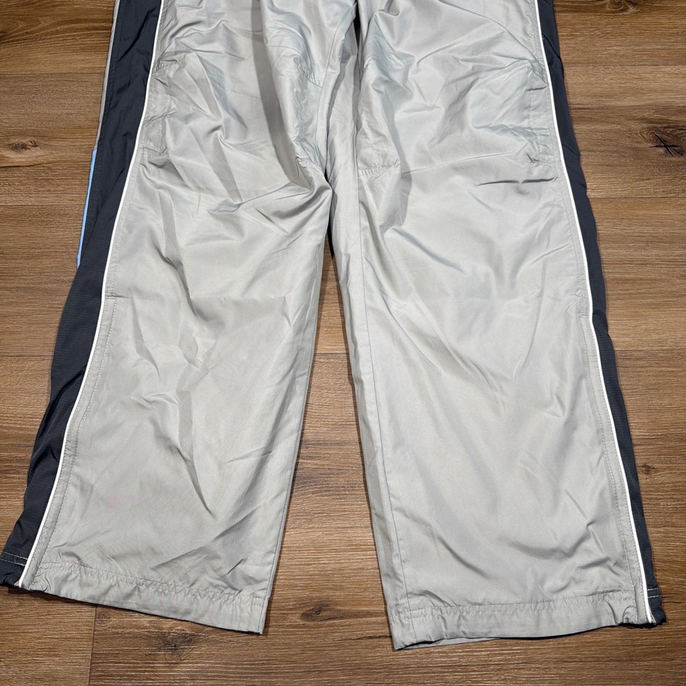 Nike Track Pants Mens XL Grey Black Striped Zip Windbreaker Silver Tag Vintage - Picture 2 of 14
